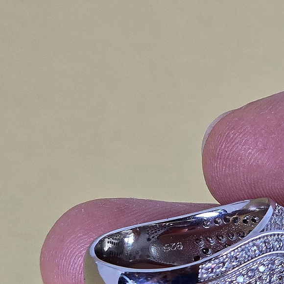 Natural Lemon Quartz 15x11mm & CZ 925 Sterling Silver Ring Sz 8.5 - Picture 7 of 10